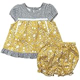 《秋冬春対応》(日本製) Pample Mousse(パンプルムース) 杢調接結天竺&布帛総柄Pt切替ミルキースーツ 90cm/YE NO.DP-73457