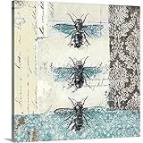 Katie Pertietプレミアムシックラップキャンバス壁アート印刷題名蜂N蝶no。I – ブルー 24" x 24" 2218928_24_24x24_none