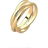 Elli Women Basic 925 Silver Gold-Plated Wrapped Ring