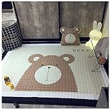 ベビーマット　プレイマット　テントマット　かわいい　すべりどめ　人気 (熊)