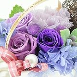 花花 プリザーブドフラワー ギフト 【 ぷち 手のひらサイズ バラ メイン 】 枯れないお花 アレンジメント 贈り物 プレゼント 【 ラッピング メッセージカード 無料 】 ( ラベンダー パープル 