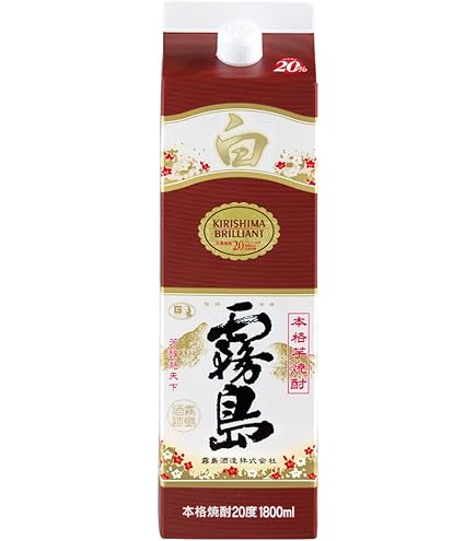 Amazon.co.jp: 宮崎限定 霧島 パック 20度 1800ml 芋焼酎 霧島酒造