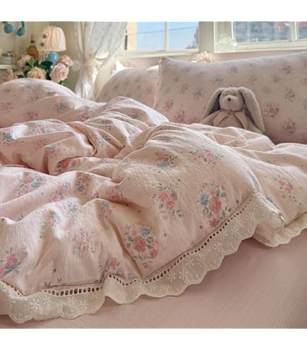 Amazon｜コットン フレンチカントリー 小花柄 寝具セット フリル付き