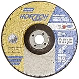 Norton Norzon Plus Depressed Center Abrasive Wheel, Type 27, Zirconia Alumina, 3/8 Arbor, 3 Diameter