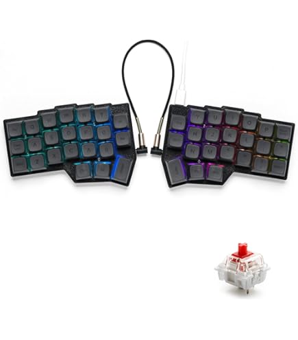 自作分割キーボード DactyI Pro 52 DO52 分割キーボードキット DIY リトルレッドドットキーボード