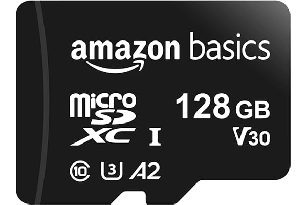 Amazonベーシック microSDXC メモリーカード 128GB フルサイズアダプター付き A2 U3 読み込み速度最大100MB/秒 ブラック
