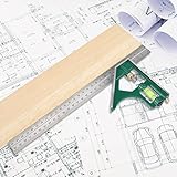 Yosoo コンビネーションスクエア 定規 スクエア アングルルーラー 多機能測定ツール 多次元測定 300mm アングルルーラー 45/90度 ステンレス鋼 測定 マーキング レイアウト