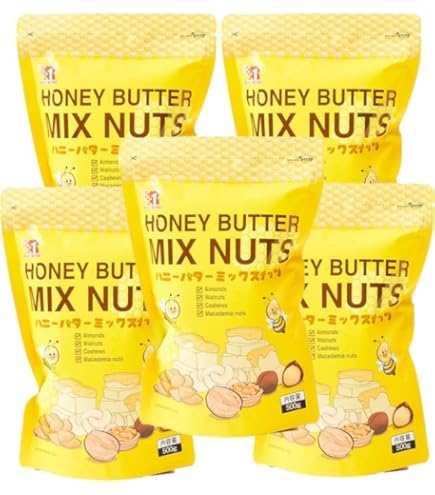 Amazon.co.jp: 楽一フーズ ハニーバターミックスナッツ500g ×2袋