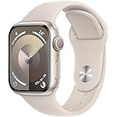Apple Watch Series 9 [GPS 41-mm] Smartwatch with Aluminum Case with Starlight Sport Band S/M