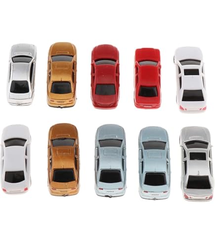 Amazon | Nゲージ ジオラマ ミニカー 1/100スケール 17台 カラフル