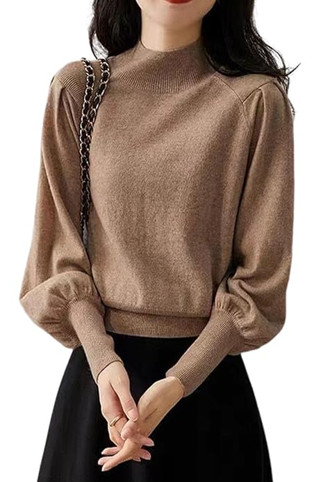 Amazon | [マリアマーファ] パフスリーブ 切り替え ニット レディース  