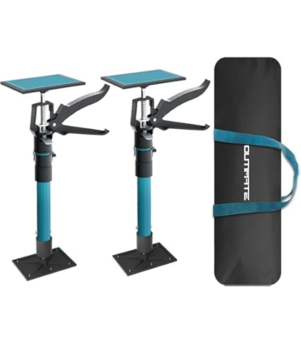 Menkxi 8 Pcs 3rd Hand Tool Adjustable Support Pole 45-114 Inch Hand Lifting Jack Tool Support System Steel Telescoping Support Rod For Jack Cargo Bars Drywall Cabinet Lift Jacks For Installing Cabinet