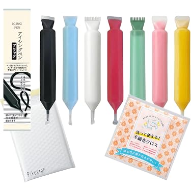 Amazon.co.jp: 【Pikottaセット商品】アイシングペン 7色セット 16g×7