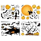 【2025年ハロウィン飾り】ハロウィン 飾り 静電ステッカー 剥がせる 汚れない 繰り返し使えるで 耐久性があり 耐衝撃性 耐湿気です ウォールステッカー 静電気シール 窓ステッカー 壁飾り 小物 部屋 装飾品 インテ（4枚セット）