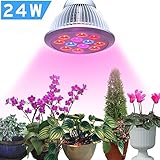 SDTM 24W LED植物育成ライト 水耕栽培ランプ 室内用 プラントライト 園芸 室内栽培ランプ 三つの波長 (660nm/630nm/460nm)