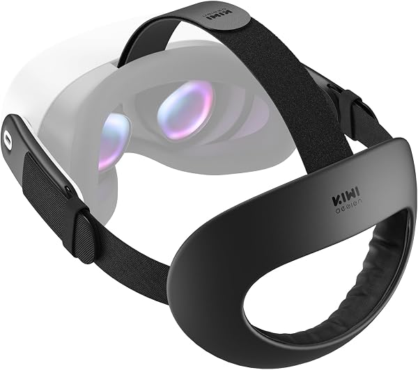 KIWI design K4 Flex Comfort Lite Head Strap for Quest 3/3S, Original Adjustable Replacement Strap with PU Foam Padding, Larger Headrest & Streamlined Design, Engineered for Lying-Down Use (No Battery) - 1