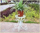 インテリア アイアン調 おしゃれ ガーデニングラック組み立て式 鉢植え 観葉植物 フラワー スタンド 花台 (ホワイト)