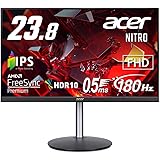 日本エイサー Acer Nitro ゲーミングモニター 23.8インチ IPS 非光沢 フルHD 180Hz 0.5ms HDMI 2.0 DisplayPort AMD FreeSync Premium HDR 10 VESAマウント対応 スピーカ