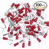 Glarks 100pcs 22-16 Gauge Semi Insulated Piggy Back Spade Electrical Insulated Quick Splice Crimp Te