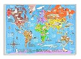 Stupell Home Décor Our Big Beautiful 世界地図 壁飾り額 アート 10 x 0.5 x 15 米国製