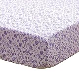 Zoe Purple Floral Cotton Crib Fitted Sheet by The Peanut Shell [並行輸入品]