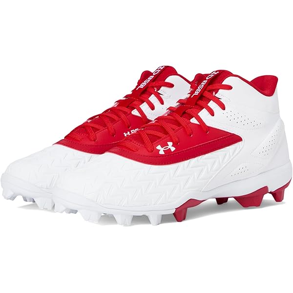 UNDER ARMOUR - 野球 ポイントスパイク アンダーアーマー レッド ホワイト ソフトボール ベース 野球 アンダーアーマー ポイントスパイク UNDERARMOUR 野球