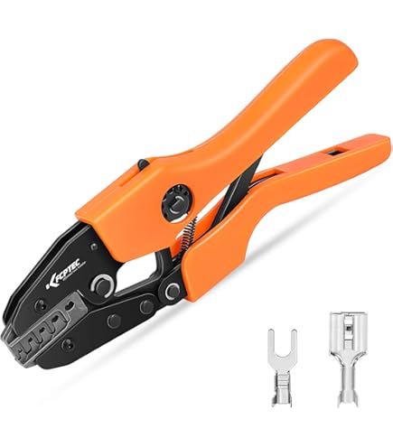 Amazon | KF CPTEC 熱収縮コネクタ用 圧着工具 ラチェット式 (AWG22-8