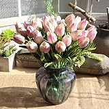 Mikeyストア5 pcs人工フェイク花チューリップブーケウェディングブーケ装飾 35.5cm パープル Mikey Store