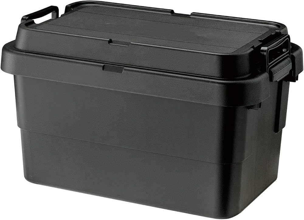 リス(RISU) 収納ボックス トランクカーゴ 50L ブラック 収納ケース コンテナボックス 日本製 TC-50S 屋