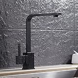 Super Junior キッチン用 シングルレバー水栓 ７数字デザイン 台付の蛇口 クローム混合栓 浄水器内蔵 面倒な下側の作業が不要 節水 引き出しホース付き (ブラックポイント)