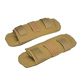 タクティカルベスト ショルダーストラップ パッド 快適クッションパッド 1000D ナイロンメッシュ 保護パッド 1組, DE, adjustable