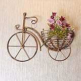 壁に取り付けられた自転車の形の屋内屋外の居間のための鉄の花棚（22 * 33 * 43センチメートル） (色 : ブラス ぶらす)