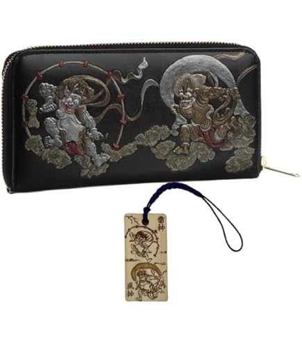 美品 未使用級☆豊岡鞄 風神雷神 二つ折り財布 2つ折り財布 ウォレット Amazon.co.jp: 二つ折り財布 風神と雷神 小銭入れ お札入れ