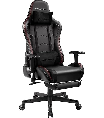 ゲーミングチェア　GTRacing　GT901レザー調　黒色　美品 GT901-BLACK Gaming Chair with Footrest | GTRACING