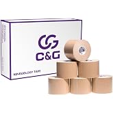 C&G キネシオロジーテープ 50mm × 5m 6巻入 マラソン 膝 足首 手首 ふくらはぎ 足裏