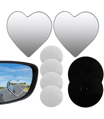 Amazon | 車・車両用ハート型ブラインドスポットミラーセット | 補助