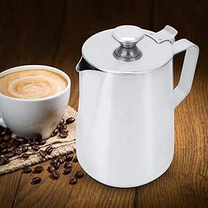 Amazon 𝐂𝐡𝐫𝐢𝐬𝐭𝐦𝐚𝐬 𝐆𝐢𝐟𝐭 コーヒーアクセサリー クリーニングが簡単快適なハンドルステンレス鋼の 泡立てカップ ラテアートコーヒーショップホーム 弁当箱 オンライン通販