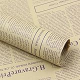 1個 ビンテージ新聞ラッピング紙 ギフトラップ ギフト包装紙 パッケージ紙 牛革 パープル
