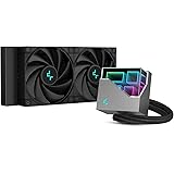 DeepCool LT520簡易水冷CPUクーラー240mm第4世代デュアルチャンバーポンプ3100RPM多次元インフィニティミラーARGBブロック280w TDP AIOクーラーアンチリークテックCPUウォータークーラーAM4 / AM5 LGA 