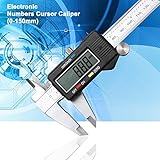 Tiptiper 電子デジタルバーニアキャリパーインチ/メトリック、分数変換0-6インチ、150mmステンレススチールボディー超大型LCDスクリーンオートオフの特長測定ツール