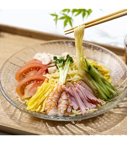 Amazon.co.jp: 八郎めん 生・秋田 青鬼ラーメン 冷し中華 2食 袋入