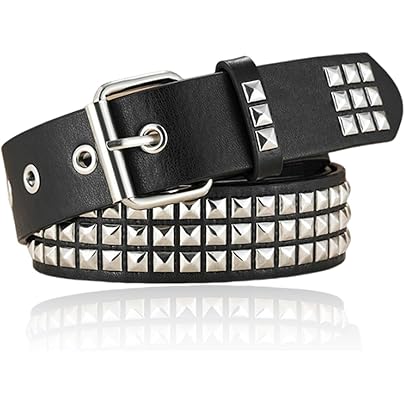 Amazon | [ハヴァナムーンアクセサリーストア] スタッズベルト 本革
