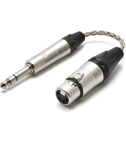Amazon.co.jp: [ 4 Pin XLR 変換 3.5mm 4極 バランス メス ] 8芯銀