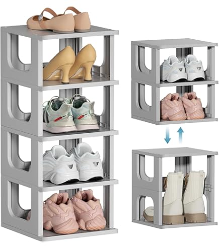 Amazon｜サンコープラスチック 靴棚 シューズラック 5段 ブラウン