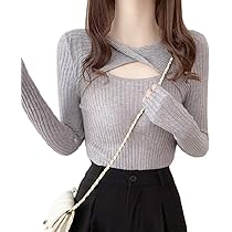 新品インポートスカラップアウトカット長袖ニットセーターF 新品インポートスカラップアウトカット長袖ニットセーターF