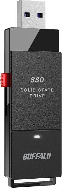 【Amazon.co.jp限定】バッファロー SSD 外付け 1.0TB 超小型 コンパクト ポータブル iPhone 17e / 17 / 17 pro / PS5 / PS4対応(メーカー動作確認済) USB3.2Gen1 ブラック SSD-PUT1.0U3-B/N - 1