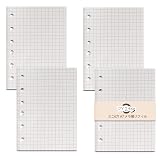 メモ帳リフィル A7 ミニ6穴【4冊セット】 5mm方眼罫 システム手帳リフィル 手帳リフィル DY.2ten a7 ポケットサイズ クリーム 180枚 ノート