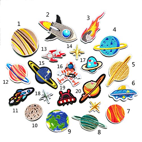 ワッペン セット 宇宙飛行士 アース 20個入れ アイロン接着 ハンドメイド かわいい ワッペン セット 宇宙飛行士 アース 20個入れ アイロン接着 ハンドメイド かわいい