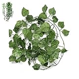 elfishjp 観葉植物 12本 壁掛け インテリア アンティーク 雑貨 造花 人工 フェイク 壁掛 グリーン 緑 植物 吊り