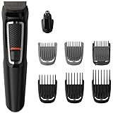 Philips Multigroom Series 3000 8-in-1 Face And Hair Cordless Trimmer With 8 Tools, Rinseable Attachments And Upto 60 Min Run 
